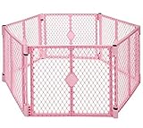 North State Pink 6-panel to 8-panel Extendable Baby Gate Play Yard Pen by Generic Manufacturer [並行輸入