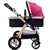 QXmEiベビーカートアルミニウム合金0 to 3 years old can lie down and can sit down and Foldの重量をBear 15 kg双方向four-whee