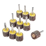 10個入り フラップホイール　円筒研削 研磨 研削工具 研磨ツール 80グリット　シャフト付き