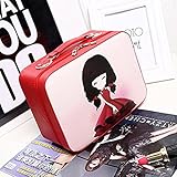lychee メイクボックス 化粧箱 鏡付き 大容量 プロ用 多機能収納ケース(Sサイズ) (赤)
