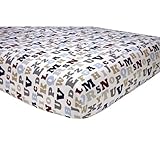 Sadie & Scout Alphabet Crib Sheet - Blue, Tan, Navy, White by Crown Crafts [並行輸入品]