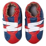 モモ ベビー 乳児/幼児用Z-ストラップ スニーカー ソフト ソール レザーシューズ ネイビー 6-12ヶ月/米国幼児用サイズ3-4 M (インポート)