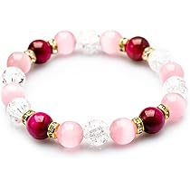 【ピンクが可愛い♡】桜彫り水晶のブレス Amazon.co.jp: [京珠堂] 桜彫り 水晶 パワーストーン 天然石