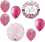 loonballoon It 's A Girlベビーシャワーピンクサファリキリンチーター7 pcパーティーバルーンセット