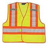 ERB 61216 S345 5 Point Break Away ANSI 207 Public Safety Vest, Lime, Medium by ERB