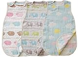 【まとめ買い】サンデシカ ふわふわ6重ガーゼ スリーパー(L) 3枚セット ひつじ+ぞうさん+くも 7315-9999-50