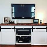 Hahaemall Modern Interior 3 – 8 ft j-shape Mini Slidingバーンドアハードウェアフィットfotキャビネットとテレビスタンドwith Best Hea