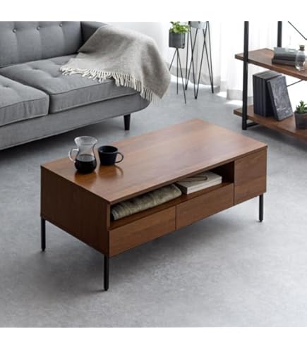 Amazon｜ISSEIKI センターテーブル 幅100㎝ ブラウン 木製 ELAN 100