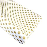 Metallic Gold Medium Dots Changing Pad Cover - Fits Standard Contoured Changing Pads [並行輸入品]