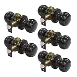 Probrico内部廊下PassageクローゼットキーレスドアロックドアノブレバーハンドルLockset in Oil Rubbed Bronze 5 Pack HMORBPS-DL609-5Pack