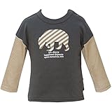 2016年 秋冬 un-deco アンデコ ベアーシルエットプリント レイヤード風 長袖Ｔシャツ スミクロ◇90cm