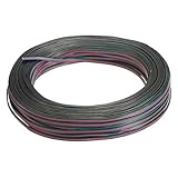 コネクタケーブルコード，SODIAL(R)4ピン　ワイヤー延長コネクタケーブルコード　LED RGBストリップ3528 5050コネクター　カラフル　50M