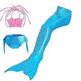 ガールズ 水着 人魚 3点セット マーメイド テール 夏 キッズ 子供 ベビー コスチューム 人魚姫 着やせ 海 泳ぎ みずぎ 可愛い スイムテール カジュアル ファッション ( 120 ピンク + 