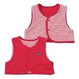 (チャックル) chuckle ビビット ボーダー リバーシブル 新生児ベスト レッド 50-70cm P9058-00-21