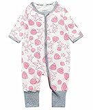 Plus Nao(プラスナオ) ベビー服 ジップアップ カバーオール ロンパース 足つき 長袖 長ズボン 前開き 花柄 フラワー 鳥 バード パイピング 66 2153