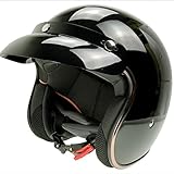 DGF ヘルメットABS素材オートバイモノクロ電動レトロハーレーハーフヘルメット乗馬男性と女性夏四季ハーフヘルメット (色 : Black, サイズ さいず : S s)