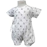 ベビーボーイズ[くろわっさんす べべ]男の子|男児用マリン柄甚平ロンパースタイプ(日本製生地使用)コットン|綿100％|新生児 60～70cm ホワイト