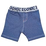 【本体綿100％】2017年 夏物 ZOOMIC ズーミック ニットデニム お尻３重アップリケ ５分丈パンツ ブルー◇90cm