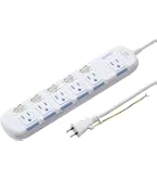 サンワサプライ 3P・6口 5m マグネット電源タップ