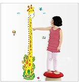 Removable Adorable Giraffe Height Chart Growth Chart Wall Sticker Wall Decor Wall Decal for Kids Chi