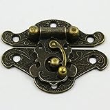 CHENGYIDA 10セット ボックスラッチ　留め金　アンティーク　27x37mm　ブロンズトーン　ケース ロック　ウッドボックス　ヒンジ