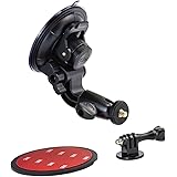 woleyiカメラマウント アクションカメラ用車載ホルダー 大きい吸盤式 強い吸引力カーマウント 車のフロントガラスとダッシュボード取り付けるHeroマウントサクションカップホルダー 1/4カメラネジ付き 90ｍｍ ダッシュボード 吸盤 ベース付き