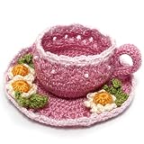 手芸キット かぎ針で編む お花のニットティーカップ カモミール ハンドメイド 手作りキット 6001002