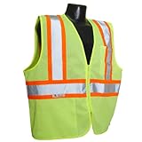 Radians SV22-2ZGM-M Polyester Mesh Economy Class 2 High Visibility Zipper Closure Vest with Two-Tone