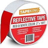 テープKing反射テープ、レッドとホワイト安全、キャンパーのための理想的な、トラック、トレーラー、RVのボート、バイキング、ヘルメット、夜間可視性。。。 1-Pack (2 Inch x 15 Fee