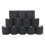 STpro 自己スティック包帯ラテックス 12巻 5CM x 4.5M ストレッチスポーツラップ (12巻, ブラック)