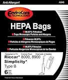 Envirocare Riccar Type B Bags for 8000, 8900 HEPA w/closure by EnviroCare