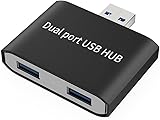 【USB 3.0ハブ 2ポート】超高速5Gbps転送対応 ノートPC/デスクトップ用 コンパクト設計 プラグ&プレイ プリンタ・マウス・外付けHDD接続可能 ブラック