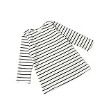 mnlybaby幼児用ベビー女の子コットン長袖ストライプドレストップス US サイズ: 3-4 Years