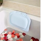 easydu浴室ノンスリップソフトSpaバス枕with Suction Cups 8" x 12" ブルー