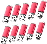 KOOTION USBメモリ4G 10個セットUSB2.0 USBフラッシュメモリー キャップ式 ストラップホール付き フラッシュドライブ（赤色）