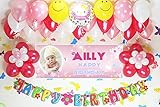 A042☆RED風船セット■お誕生日を飾りましょ♪　【 写真+名前入り 横断幕♪誕生日バナー】/ 誕生日横断幕　パーティー装飾用品◆REDバルーン装飾SET◆