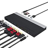 WAVLINK USB Cハブ/ドッキングステーション 13-in-1 トリプルディスプレイ Type Cアダプター HDMI 2ディスプレイポート イーサネット 4 USB 3.0 USB-C SD/TFカードリーダー 電話ジャック Mac Windowsなど用 DCジャック