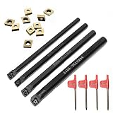 Sndy 4個 6/7/8/10mm SCLCR06 旋削工具ホルダ旋盤10個 CCMT060204 インサート付きボーリングバー