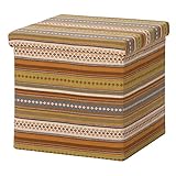 不二貿易 ファブリック ボックス スツール ノベルティ ボーダー ブラウン 96592