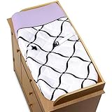 Purple Black and White Princess Baby Changing Pad Cover by Sweet Jojo Designs [並行輸入品]