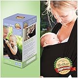 Mother Approved Baby Wrap Carrier and Sling For Newborns and Breastfeeding Moms Black by Mother Appr