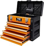 ミナト 5段ツールボックス TB-50 (引き出し付き/高級ベアリング付きレール) (オレンジ(OG))