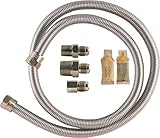 LDR 509 1100SS Complete Gas Dryer Connector Installation Kit, 1/2-Inch x 48-Inch, Stainless Steel by