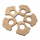 Kissteether 5pcs ブナケーキ木製おしゃぶりカスタマイズ可能なベビーおしゃぶりDIYの歯が生えるネックレスBPAフリー食品グレードおしゃぶりペンダント (5pcs)