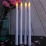 (パックof 4 ) 11インチLED Flameless Candleテーパの夕食、ちらつきフレームレスキャンドルテーパキャンドル、電池式LEDセンターピーステーブル設定や結婚式誕生日パーティ
