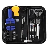 Demiawaking 腕時計修理工具 電池交換 ベルト交換 時計修理 工具 ツールキット 13点セット ハマー付き