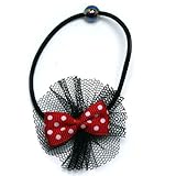 チュールポニーヘアゴム ドット ブラック【C05-09】ジュニアキッズ女の子