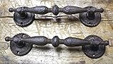 starworld- Cast Ironアンティークスタイル素朴なバーンハンドルゲートPull Shedドアハンドル23.5 CMブラウン仕上げLot of 2
