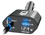 車 充電器【120W急速充電・巻き取り式】 シガーソケット 車じゅう電気スマホ用 Type-C100W/Lightning20W 4台同時に充電 iPhone16/15/14/13/12, AQUOS,sense8 R8,Xperia,Galaxy S22/S21 Ultra, iPadに対応 LED表示電圧 DC12/24V車対応 (ネイビーブルー)