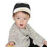 Domybest 可愛い子供帽子 キャップ ベビー 赤ちゃん ベースボールキャップ 猫耳　野球帽　ユニセックス 男女兼用　春 夏 秋 通学 通園 お出かけ UVカット　1～3歳　2色選択可能 (ブラッ